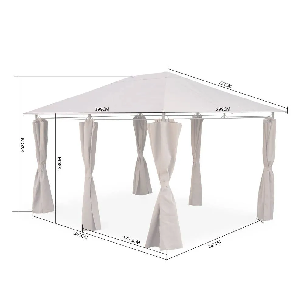 sweeek Heavy Duty 3x4m Gazebo With Curtains in Grey 6