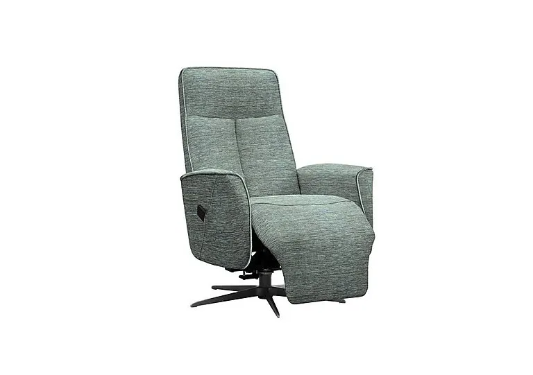 Maribo Fabric Lift and Rise Power Recliner Chair with Power Headrest and Black Base - Waffle Marine