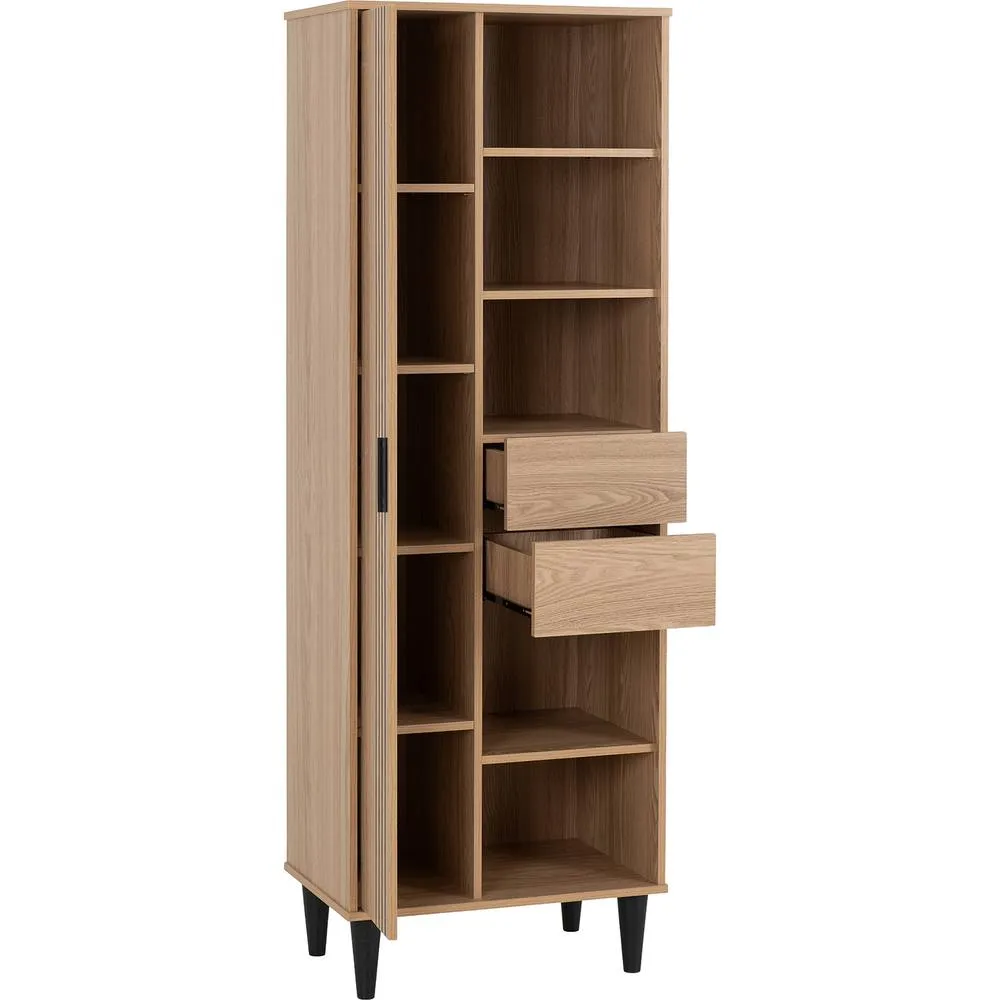Seconique Tessa 1 Door 2 Drawer Bookcase Unit in Natural 3
