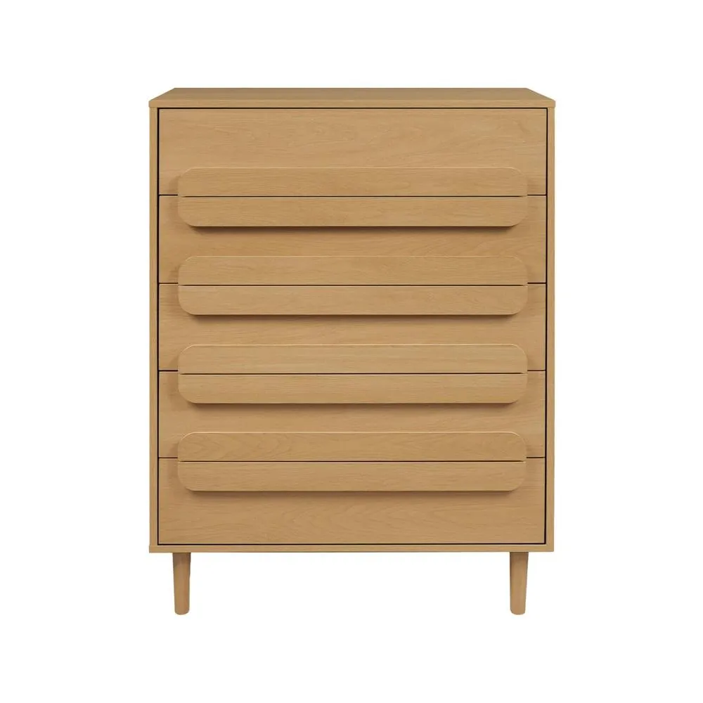 sweeek Vintage wood effect 5 drawer chest in Brown 3