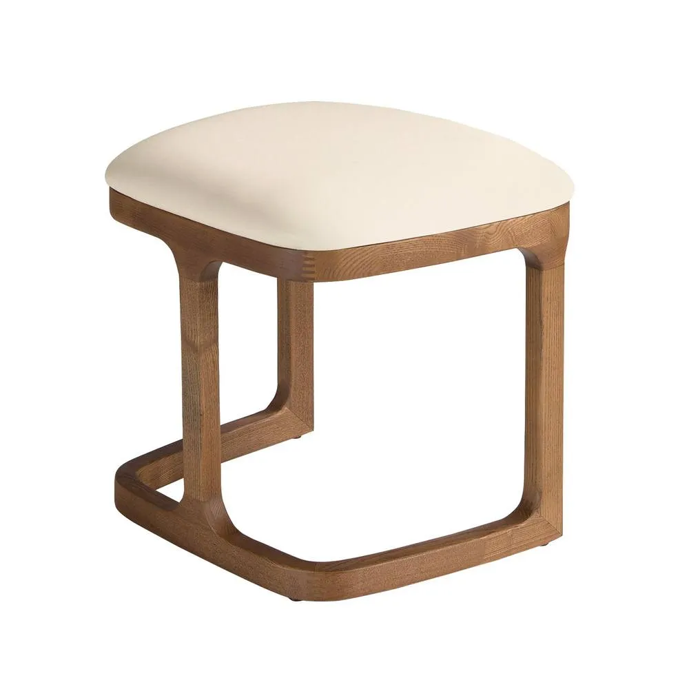 Angel Cerda Leatherette Bench with Walnut Legs in Brown 6