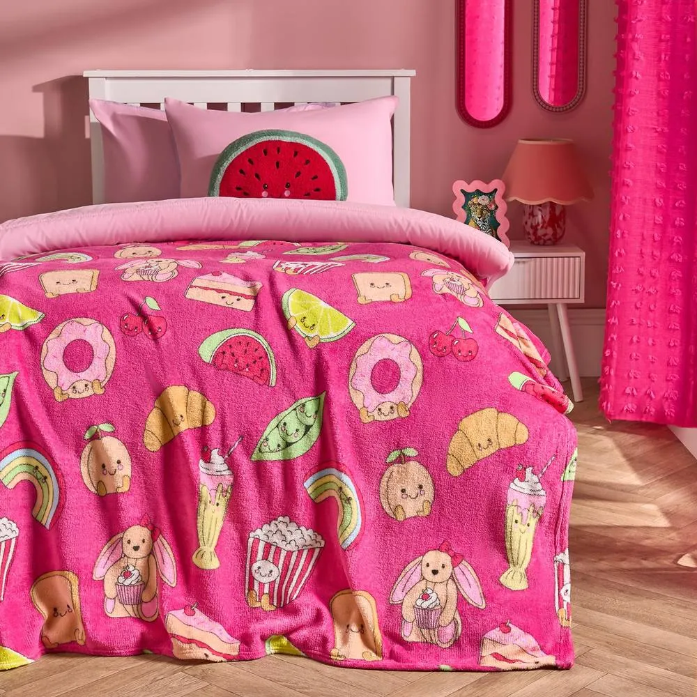 OHS Sweetie Pies Flannel Fleece Throw Blanket Soft Bedspread