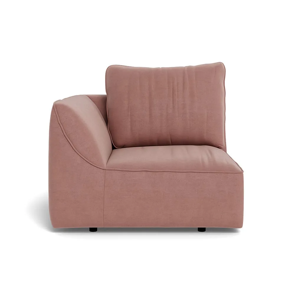 Heal's Morven Left Hand Facing Single Unit Smart Luxe Velvet Dusky Pink
