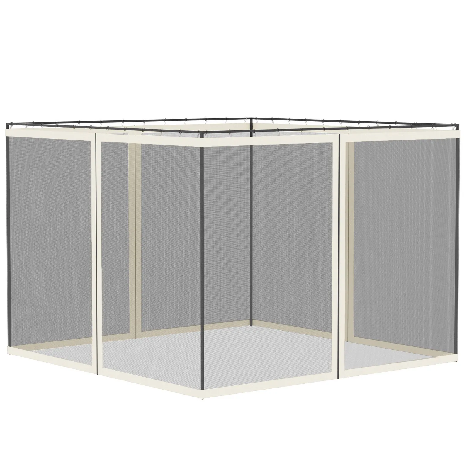 OUTSUNNY 302 x 207cm Universal Replacement Gazebo Mesh Netting Screen Walls in White 2