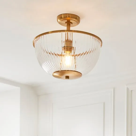 Vogue Somerly Ribbed Flush Uplighter Ceiling Light