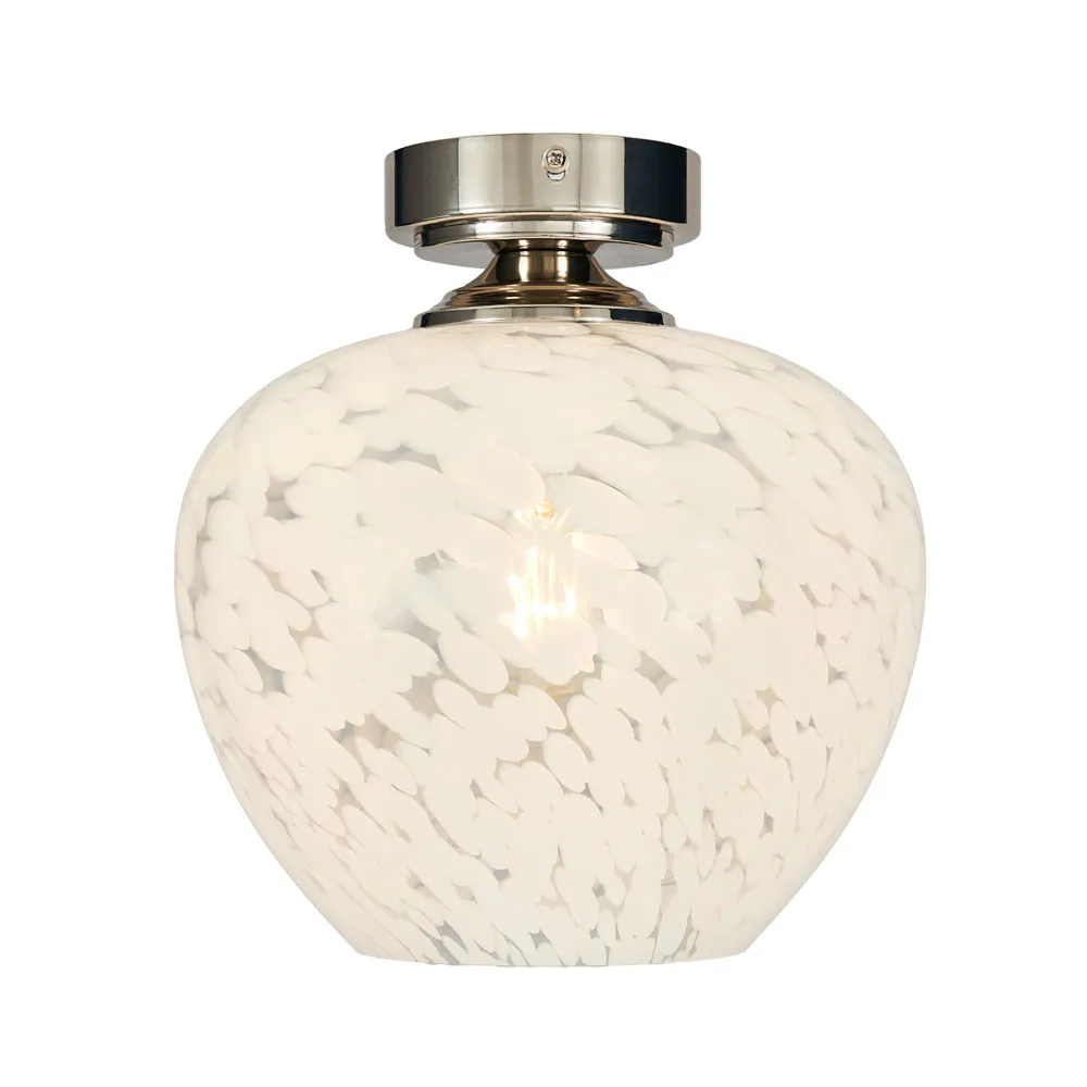 Agnes Flakestone Semi Flush Ceiling Light, Nickel