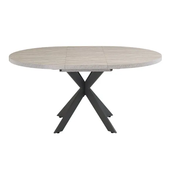 Rimini Round to Oval 4-6 Seater Extendable Dining Table, Grey 2