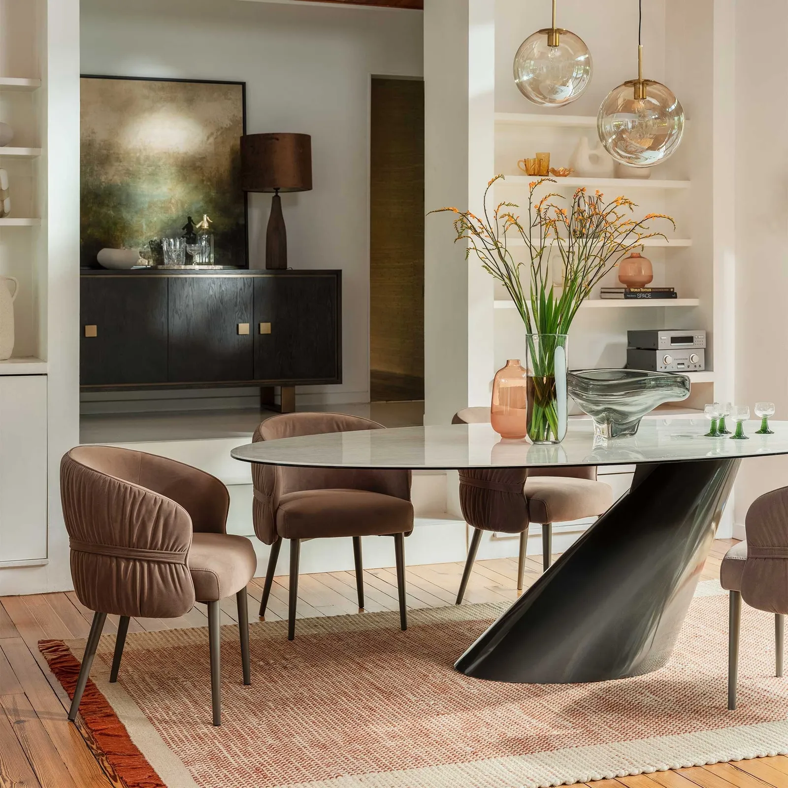 Ziggy Dining Chair 57.5X58.5X78 Cm, Brown Velvet | Barker & Stonehouse 4