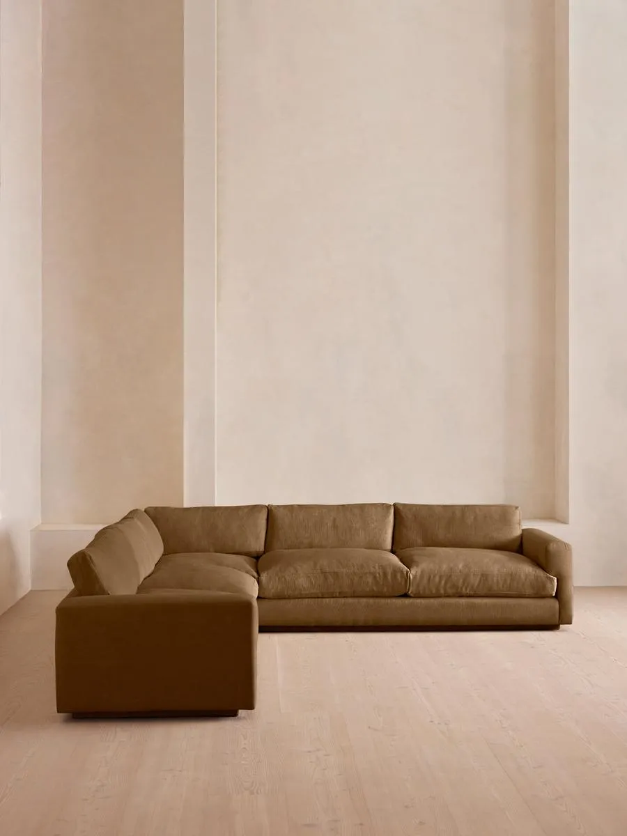Mossley Corner Sofa, Linen, Ochre