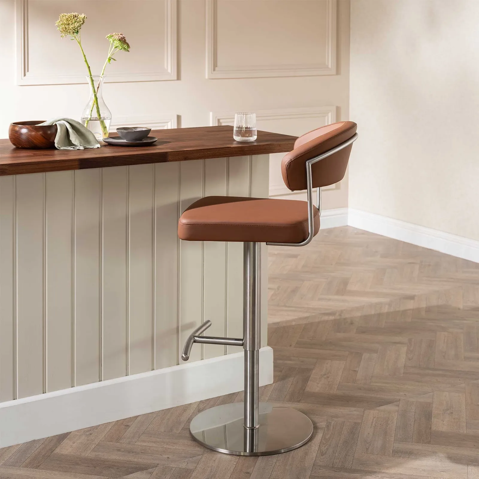 Bruin Barstool, Brown Leather | Barker & Stonehouse 2