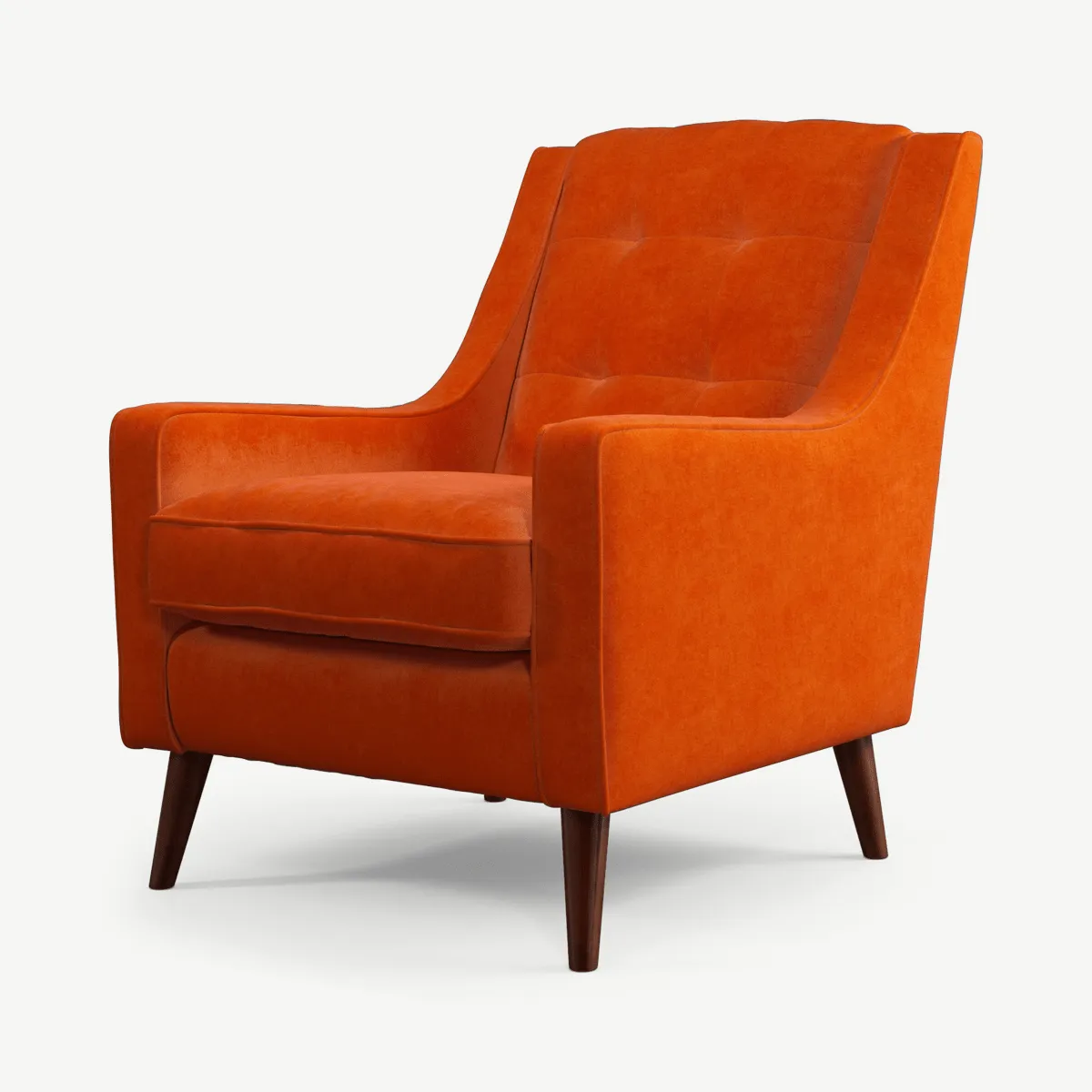 Content by Terence Conran Tobias, Armchair, Plush Paprika Velvet, Dark Wood Leg