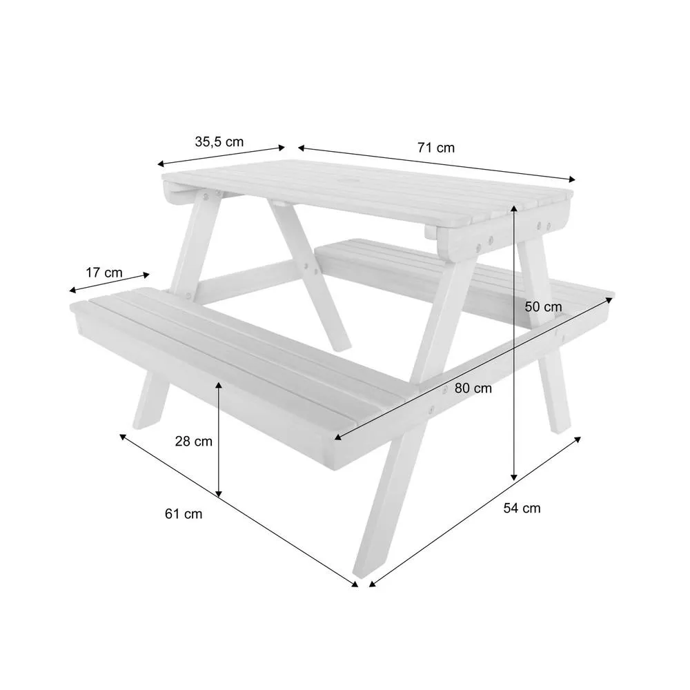 sweeek 2-seater wooden picnic table for children in Grey 4