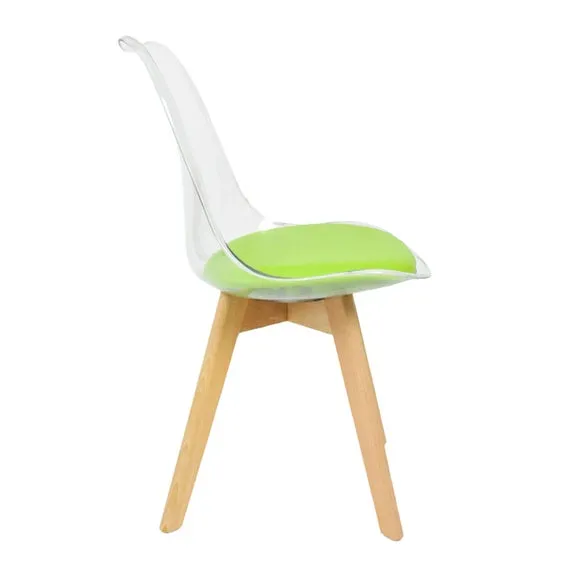 Fusion Living Soho Clear Plastic Dining Chair with Squared Legs 4