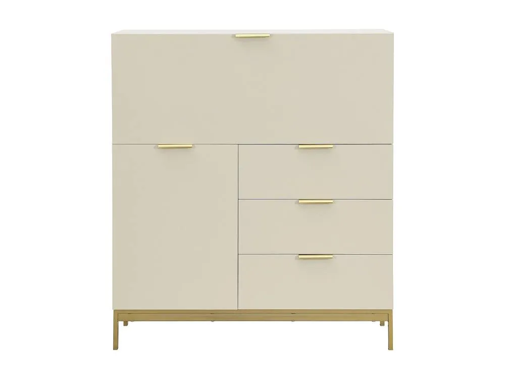 Vente-unique Writing Bureau With 2 Doors & 3 Drawers - MDF & Metal - Beige 2