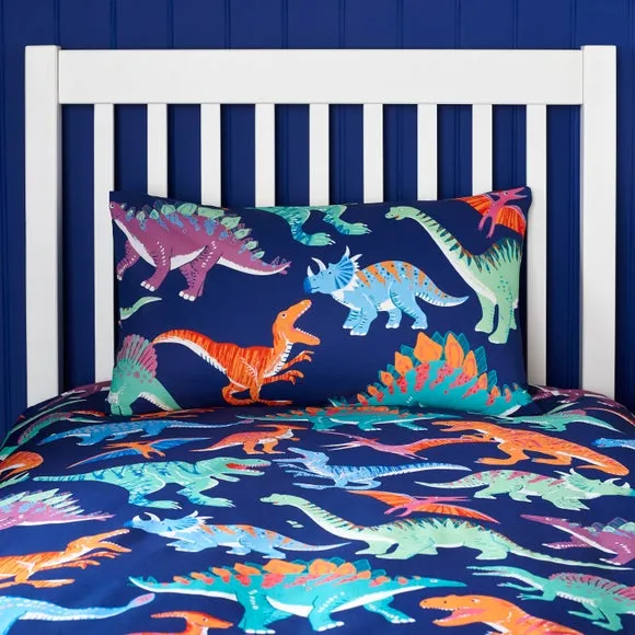 Bright Dino Duvet Cover and Pillowcase Set 2