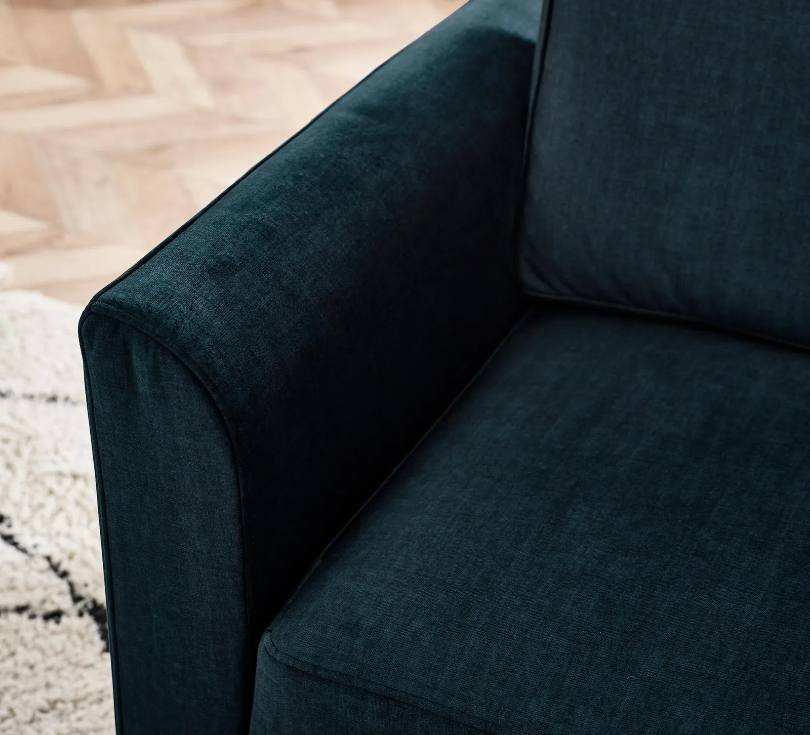 FurnitureboxUK Logan Fabric 3 Seater Sofa in Blue 5