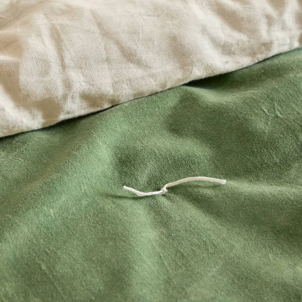 Wylder Edie 100% Cotton Velvet Bedspread in Green 3