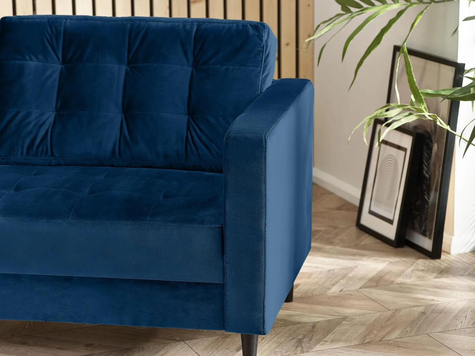 FurnitureboxUK Jade 3-Seater Soft Touch Velvet Sofa With Solid Wood Frame in Navy 5