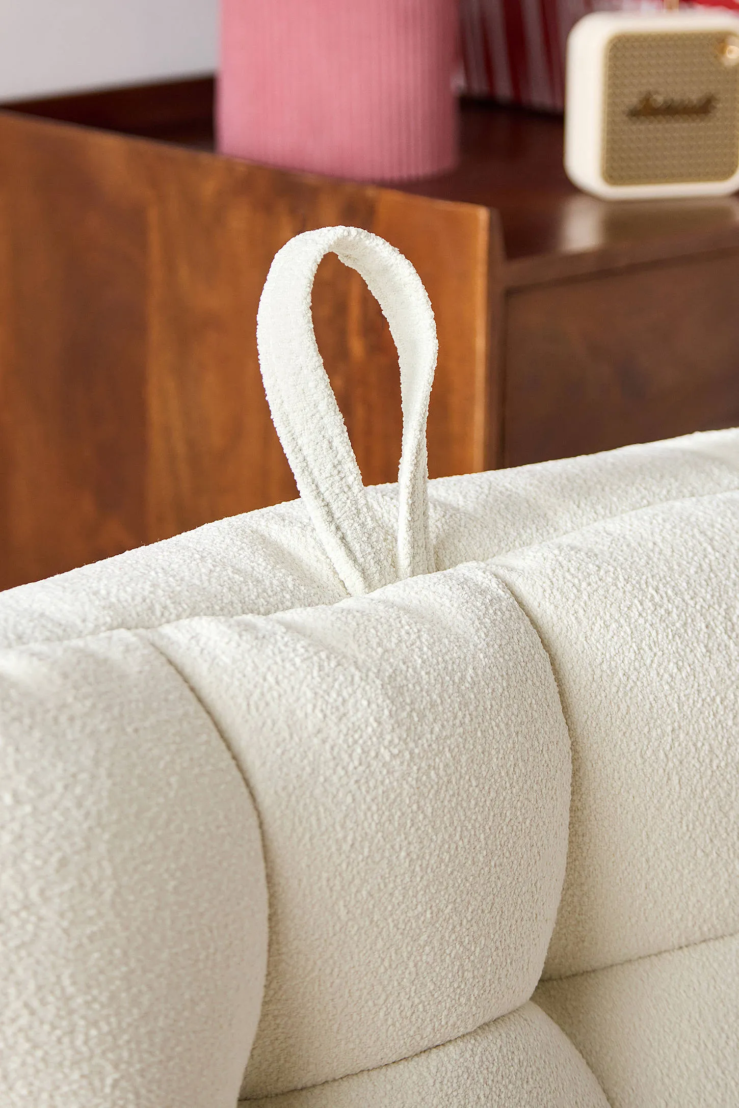 Greta Cream Boucle Bean Bag - Cream 4
