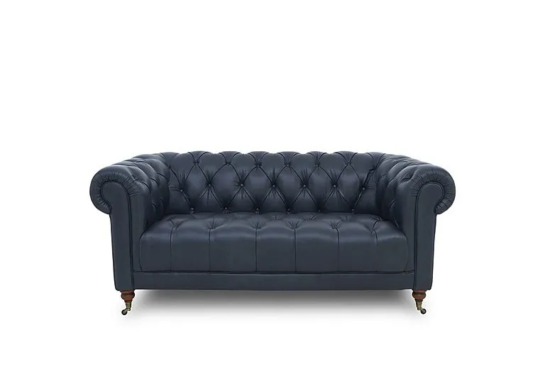 Columbus Leather 2 Seater Sofa with Castors