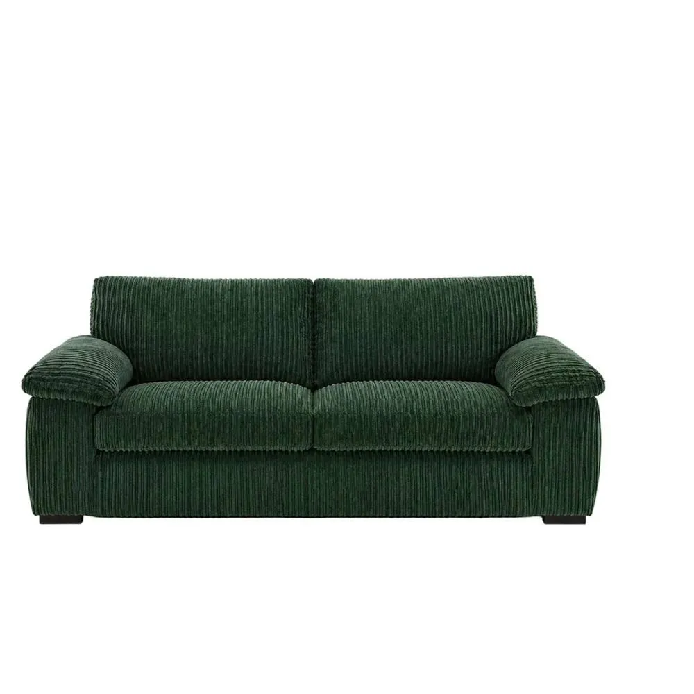 Bliss Furniture Amalfi 3 Seater Sofa in Green Fabric with Foam Seating