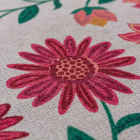 Scallop Washable Floral Border Rug 2