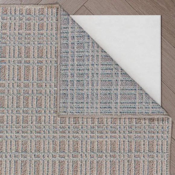 Woven Check Textured Washable Rug 3