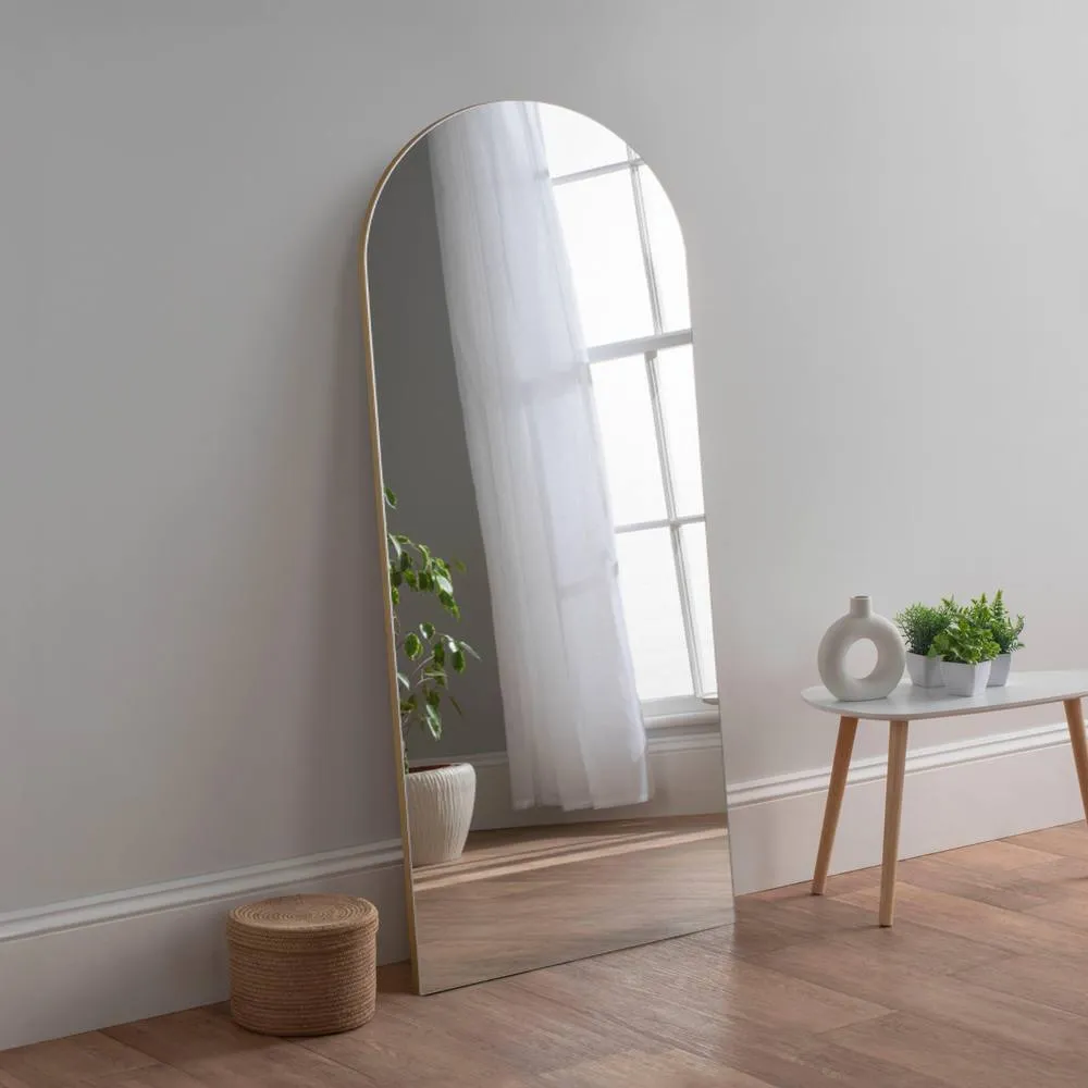 Yearn Mirrors Large Contemporary Arched Mirror in Gold 2