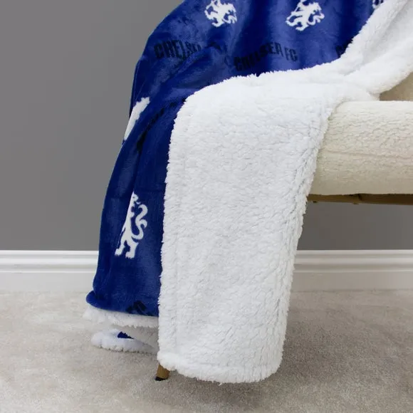 Chelsea Goal Sherpa Fleece Blanket 100cm x 150cm 3