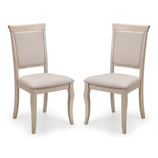 Lyon Pale Oak Upholstered Dining Chair In Pair