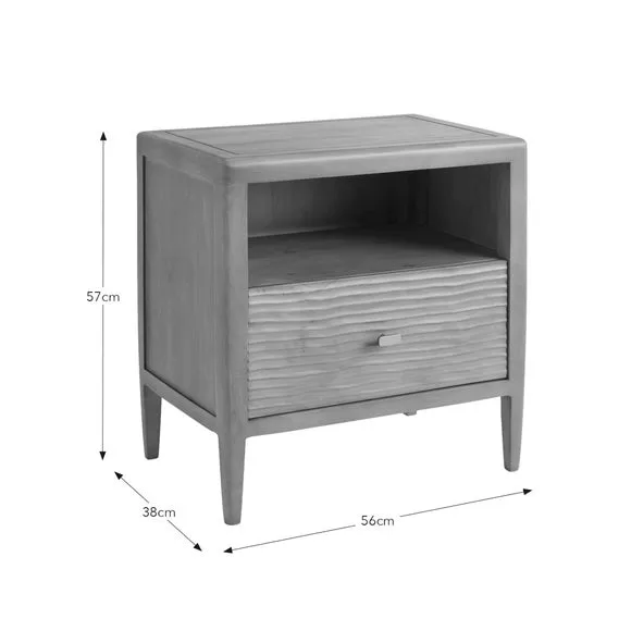 Edited Life Olsson Hand Carved 1 Drawer Bedside Table 6