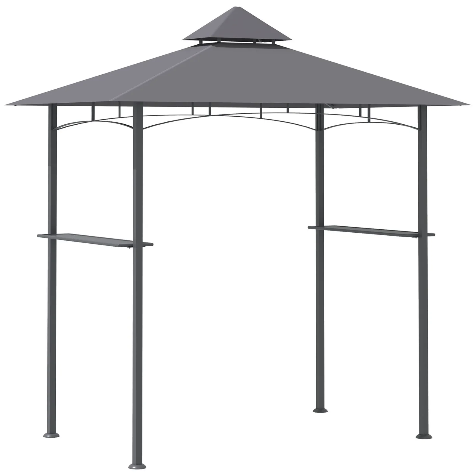 OUTSUNNY Outdoor Double-tier BBQ Gazebo Shelter Grill Canopy Barbecue Tent in Grey 2