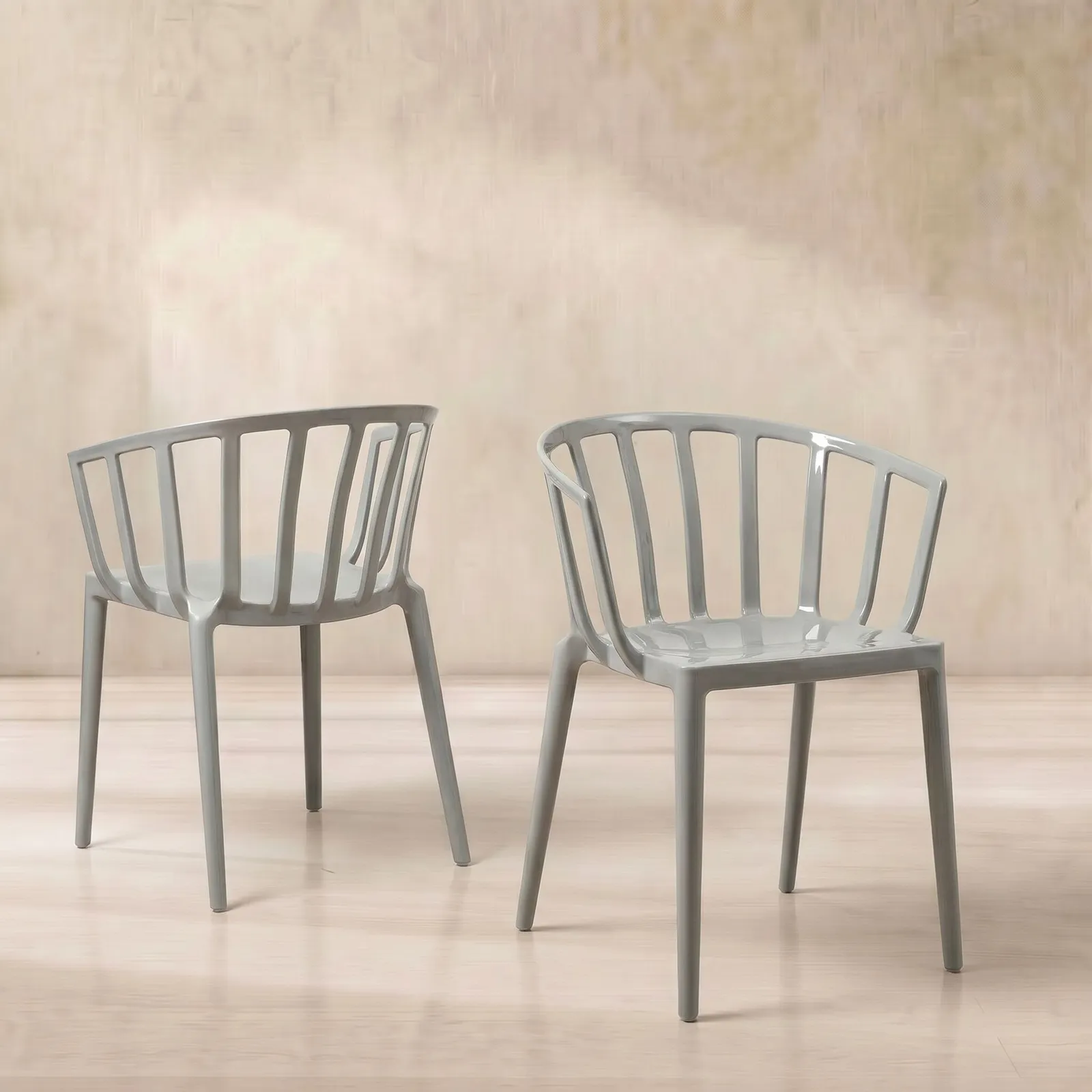 Kartell Venice Dining Chair, Grey Plastic | Barker & Stonehouse
