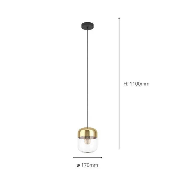 EGLO Maryvilla Black & Gold Pendant Light 3