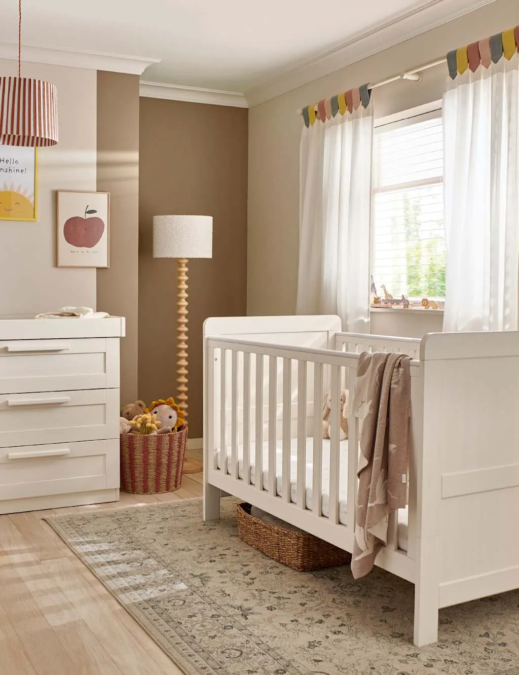 Mamas & Papas Atlas 2 Piece Cot Bed & Dresser Set Stone