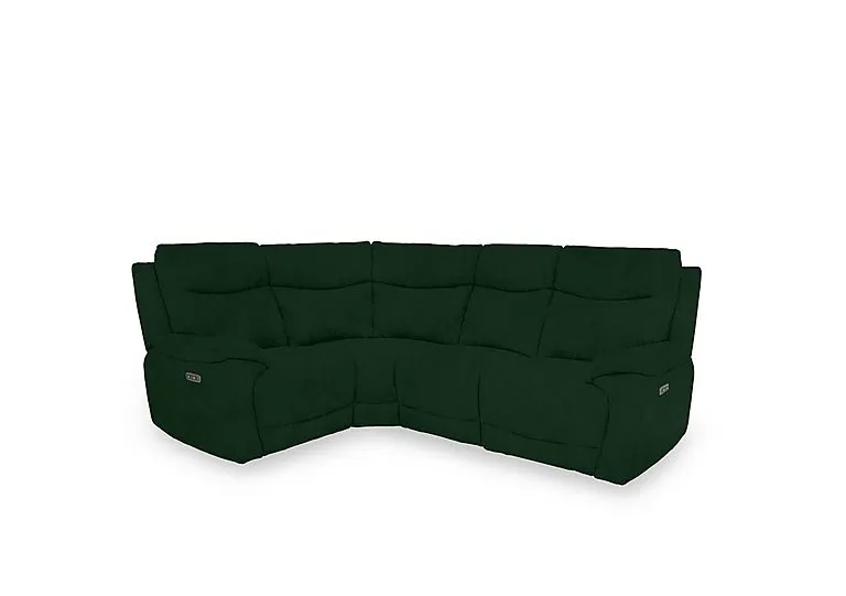 Sloane Fabric Small Power Recliner Left Hand Facing Corner Sofa with Power Headrests - Bottle Green