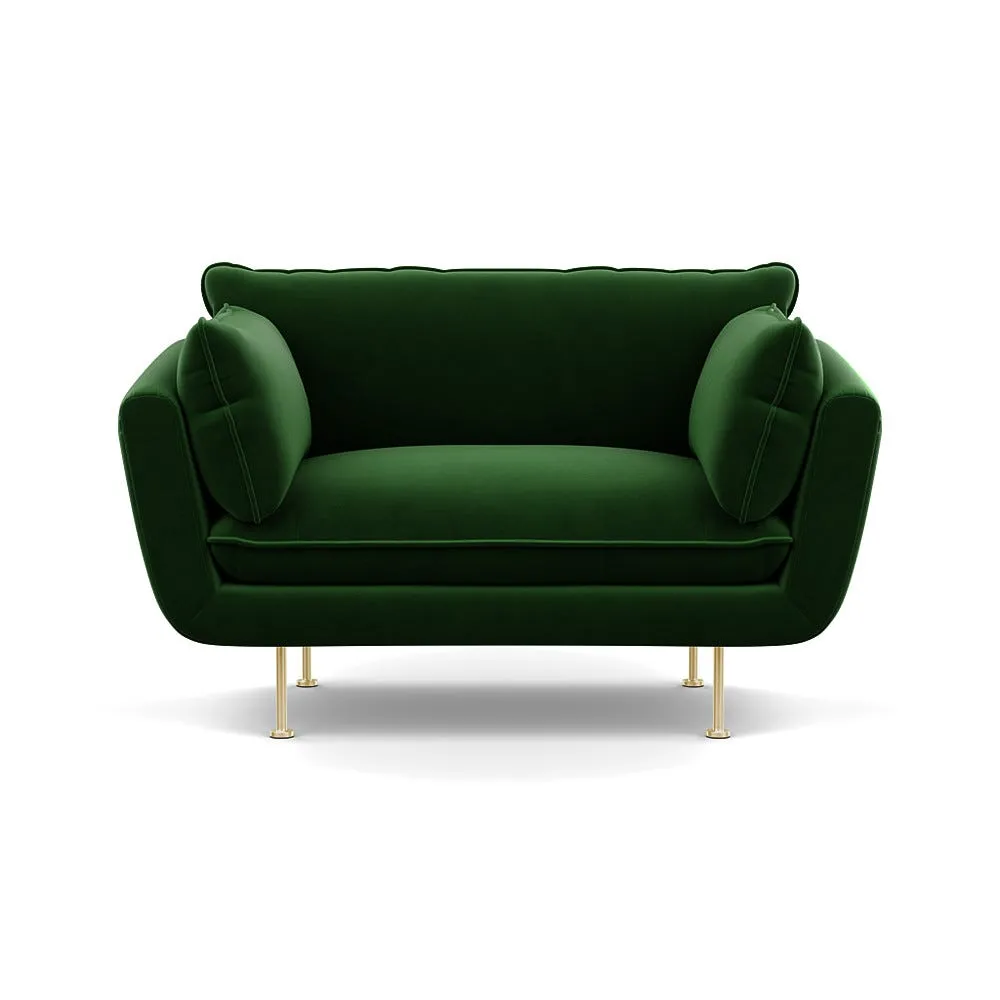 Heal's Allora Loveseat Smart Velvet Forest Brass Feet 1