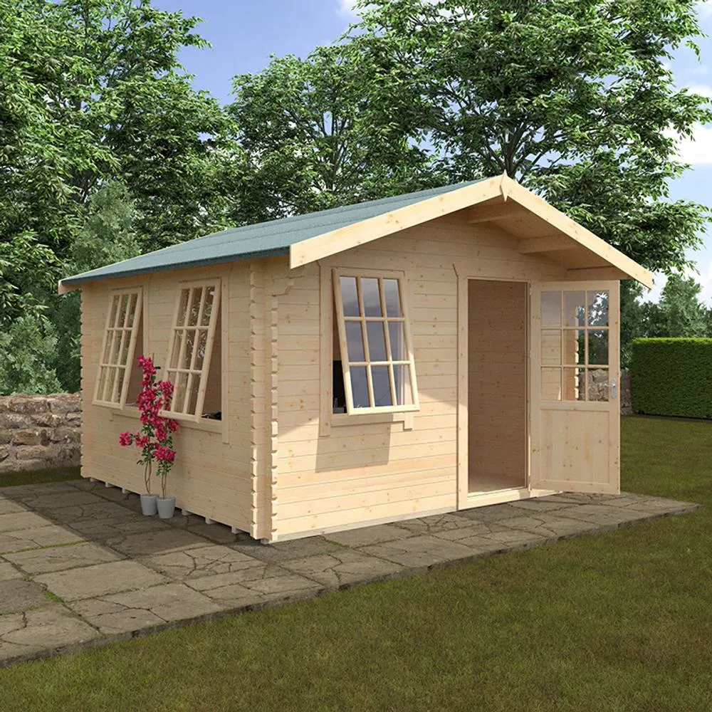 Buttercup Farm 12x12w The Carrington Plus 44mm Cabin - L355 x W355 x H271.9 cm in Natural 3