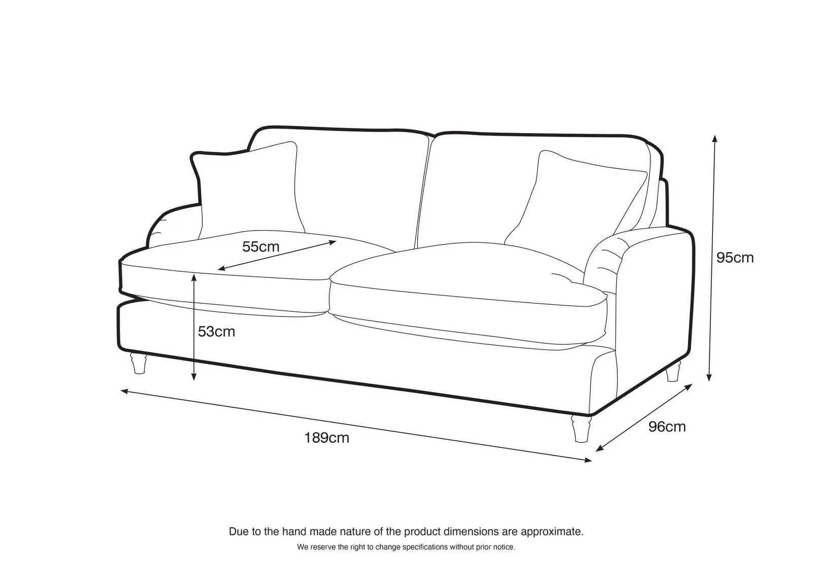 The Great Sofa Company Orla 3 Seater Sofa Manhattan Navy in Charcoal 5