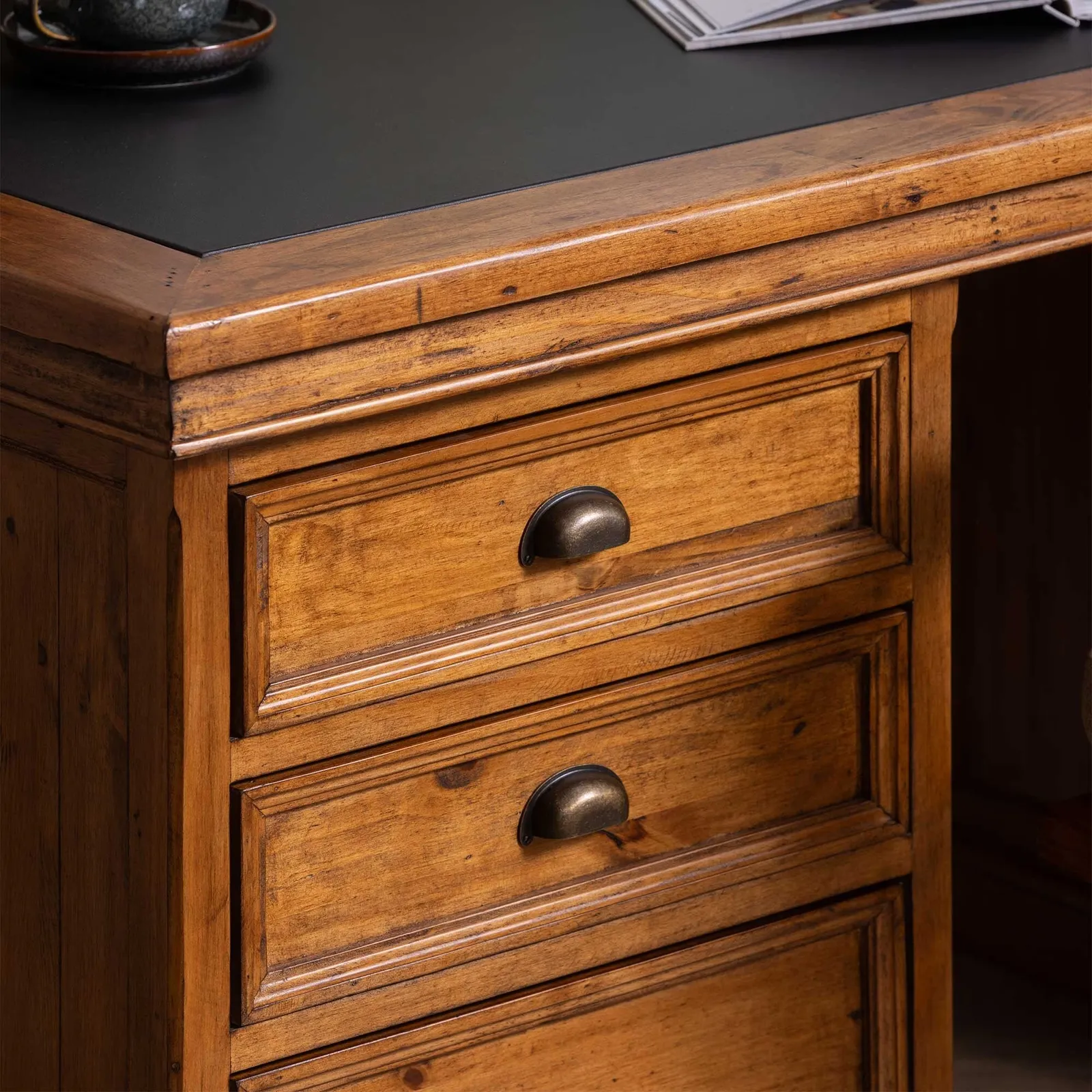 Villiers Double Pedestal Desk, Pine Wood | Barker & Stonehouse 3