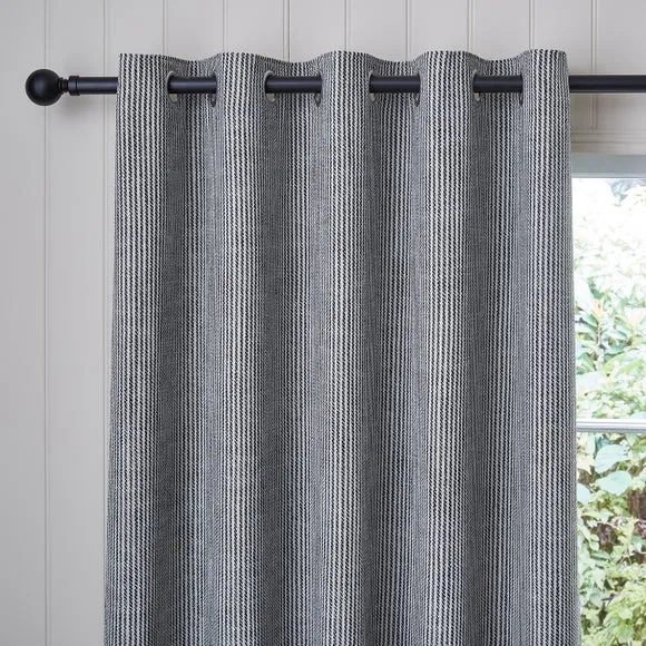 Walker Tonal Stripe Eyelet Curtains