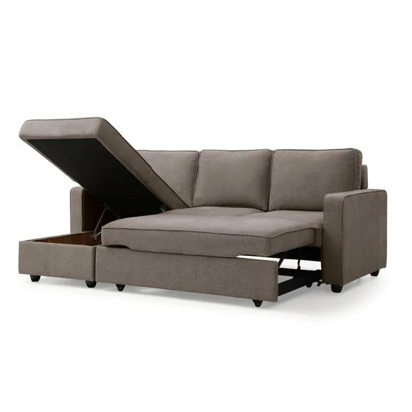 Kayden Chenille Reversible Trundle Corner Double Sofa Bed 6