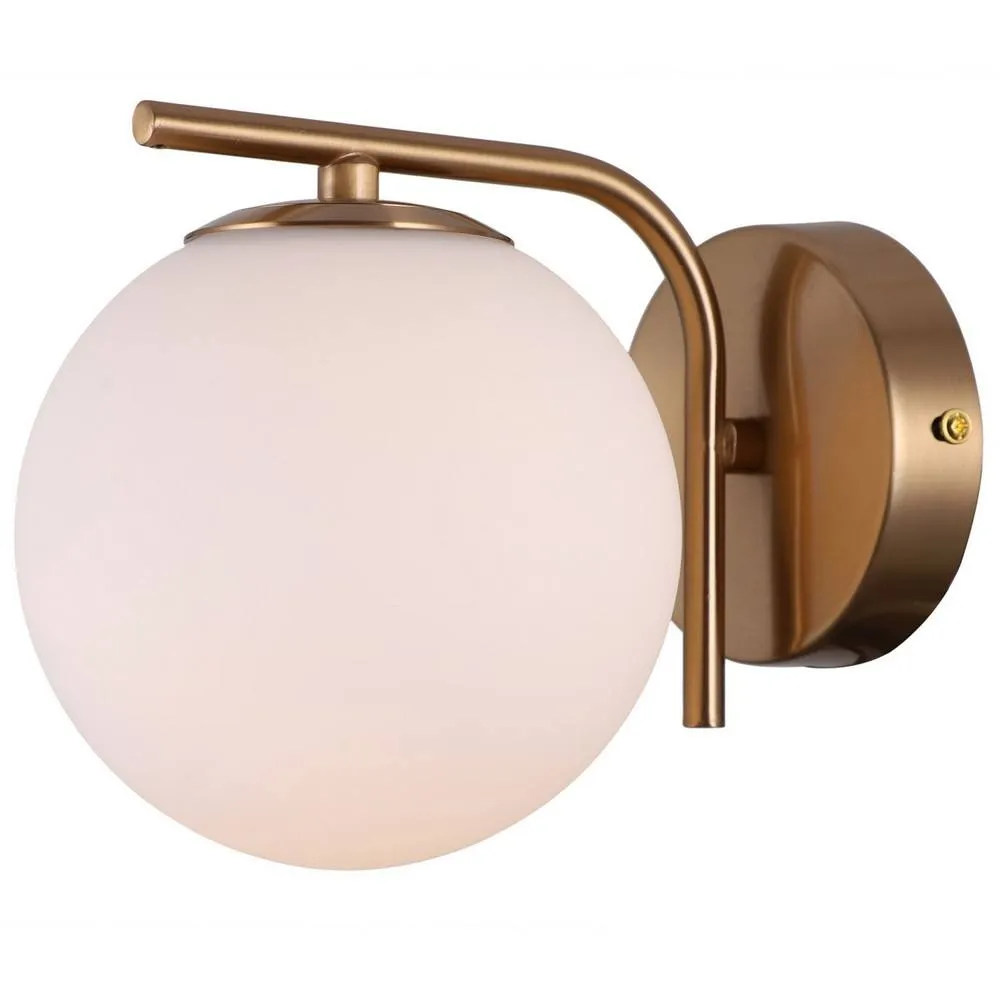 Netlighting Modern Wall Lamp Golden 1 Light with White Shade G9 in Gold 2
