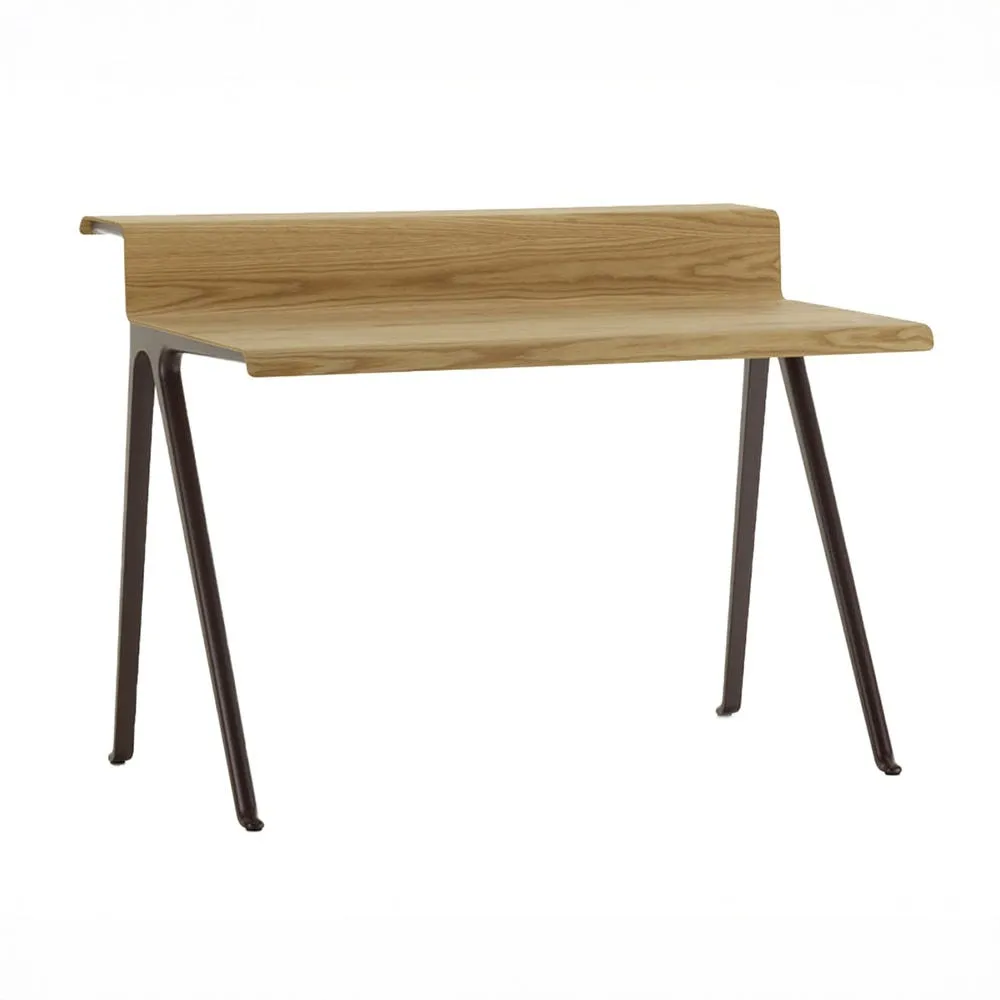 Vitra Courier Desk Light Oak Dark Bordeaux Base 2