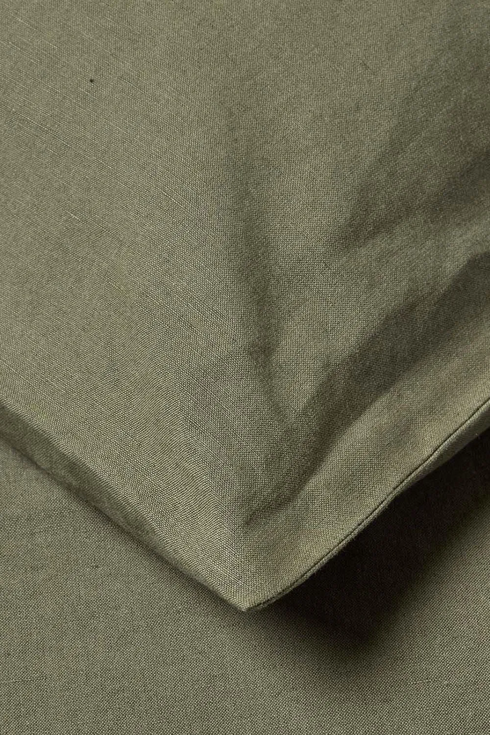 Homescapes European Linen Pillowcase, 60 x 60 cm in Khaki 6