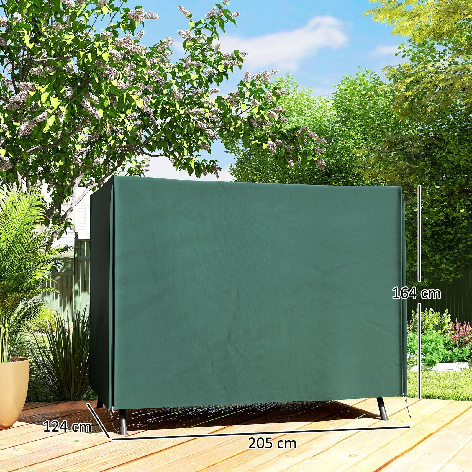 OUTSUNNY Garden Furniture Protector Patio Swing Chair Cover in Green 3