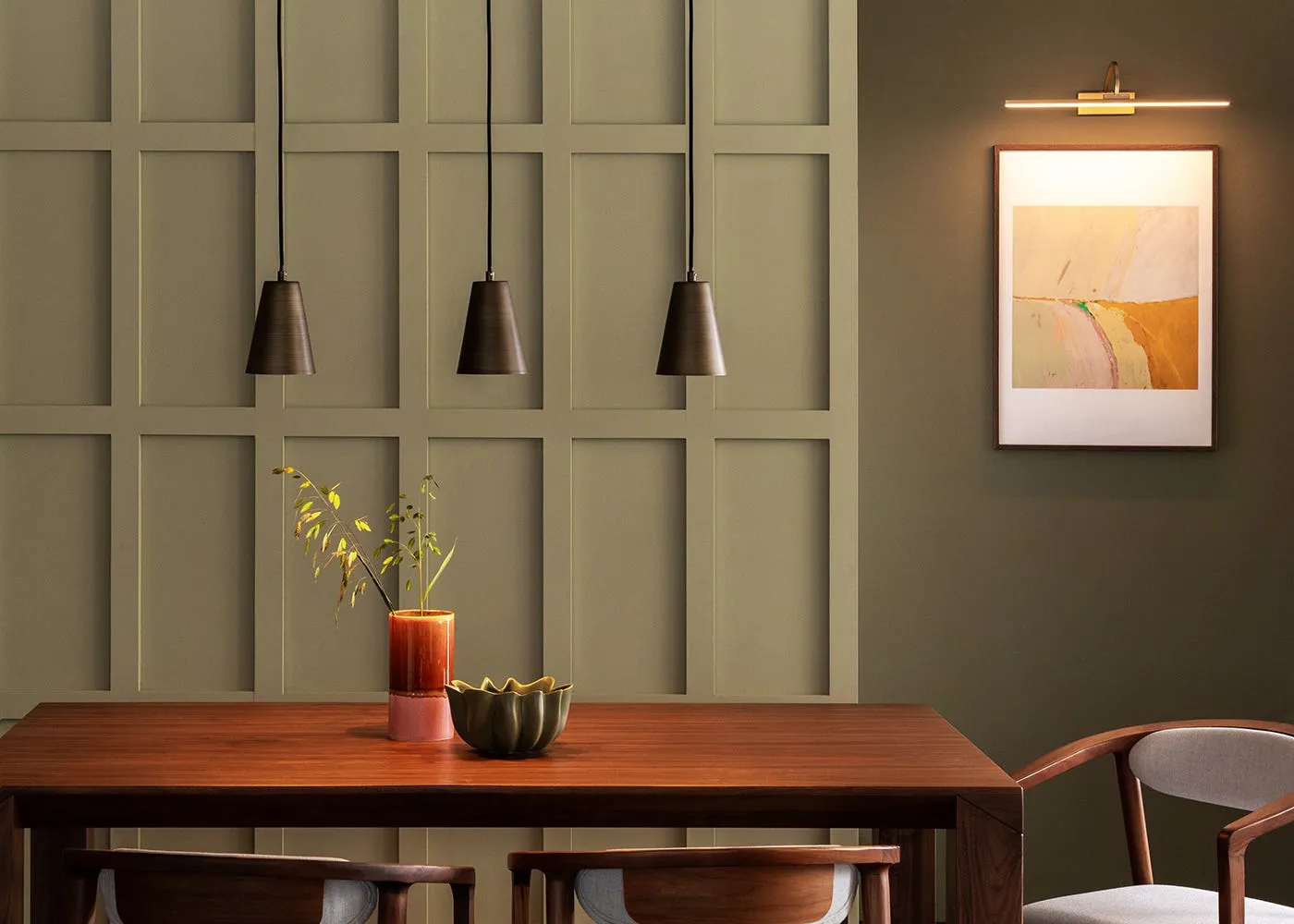 Heal's Picture LED Wall Light Brushed Gold 50cm 3