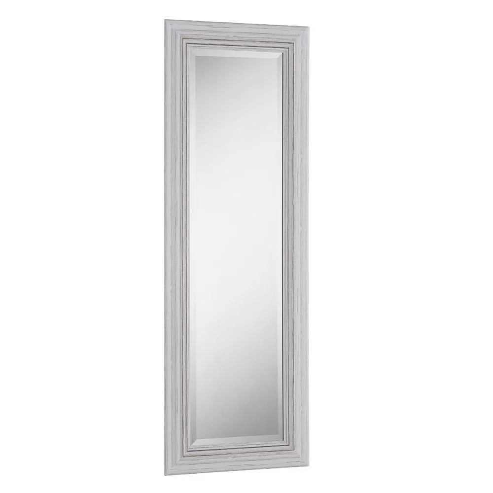Yearn Mirrors Yearn Distressed White Framed Wall Mirror 128.5x44.5cm 2