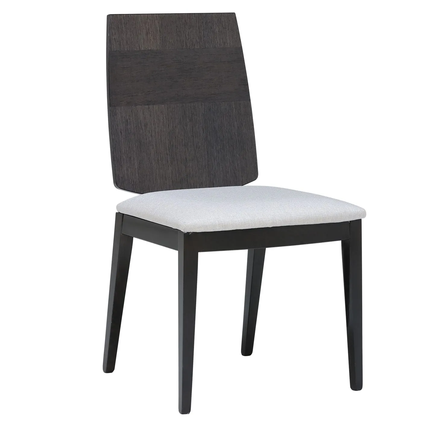 Borgia Mondiana Fabric Seat Dining Chair - Grey - Leather - W49 x D57 x H83cm - Barker & Stonehouse