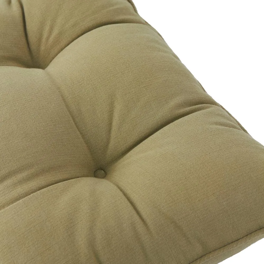 Yard Slub Cotton 2-Pack Plain Indoor/Outdoor Seat Pads in Dark Green 5